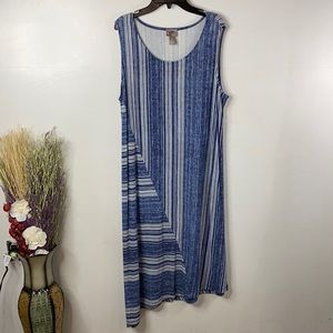 Chico's Striped Asymmetrical Sleeveless Dress NWOT